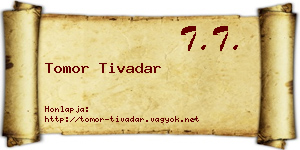 Tomor Tivadar névjegykártya