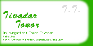 tivadar tomor business card